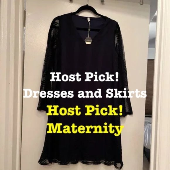 HOST PICK! Pinkblush‎ Black Maternity Dress – Size Medium – NWT - Picture 1 of 10